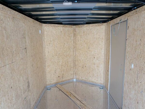 6' X 12' White Enclosed V-Nose Trailer with Diamond Plate Floor Storage - Image 19