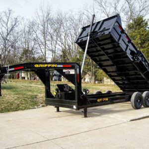 7x16 Gooseneck Telescopic Dump Trailer with 2ft Sides (2) 7K Axles