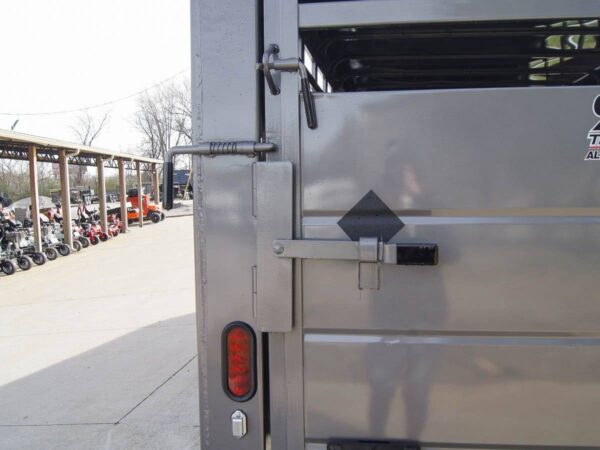 24ft Charcoal Gooseneck Livestock Trailer with Padded Floors (2) 7K Axles - Image 20