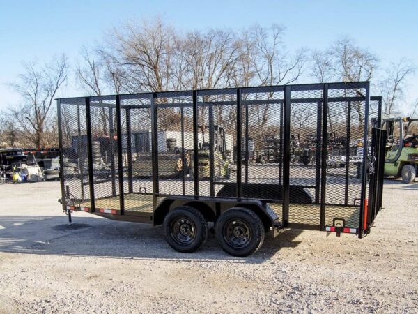 6.4x16 Straight Deck Utility Trailer 6ft Mesh Sides (2) 3,500lb Axles - Image 5