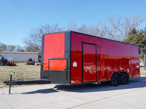 8.5 x 20 Red V-Nose Concession with Blackout Trim Vending - Image 3