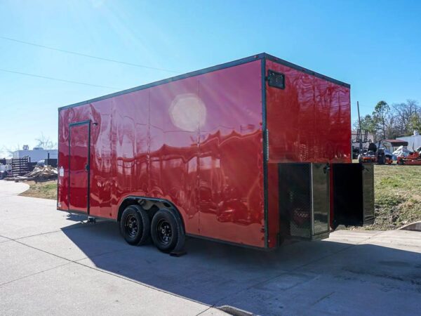 8.5 x 20 Red V-Nose Concession with Blackout Trim Vending - Image 5