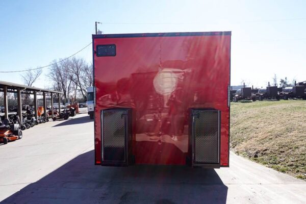 8.5 x 20 Red V-Nose Concession with Blackout Trim Vending - Image 6