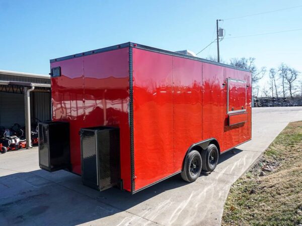 8.5 x 20 Red V-Nose Concession with Blackout Trim Vending - Image 7