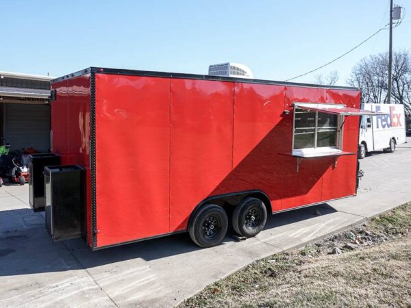 8.5 x 20 Red V-Nose Concession with Blackout Trim Vending - Image 8