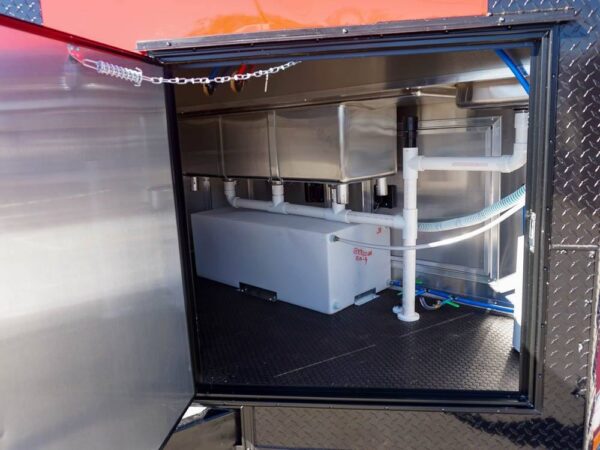 8.5 x 20 Red V-Nose Concession with Blackout Trim Vending - Image 12