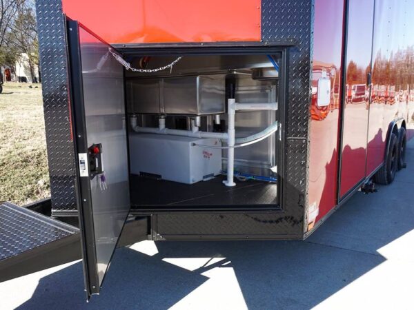 8.5 x 20 Red V-Nose Concession with Blackout Trim Vending - Image 13
