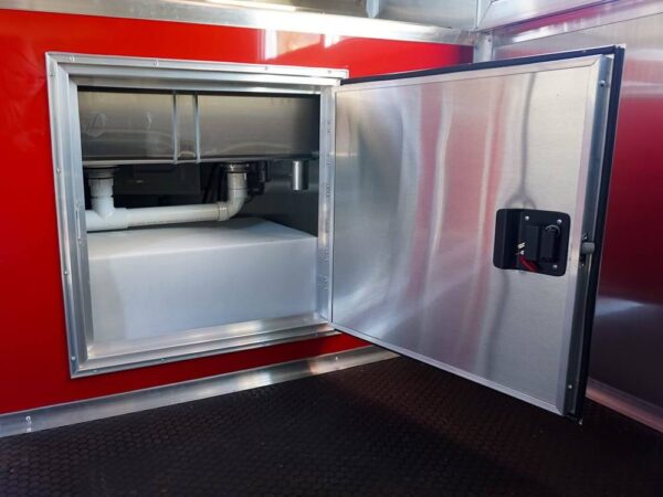 8.5 x 20 Red V-Nose Concession with Blackout Trim Vending - Image 20