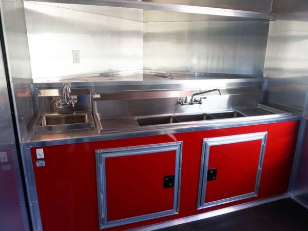 8.5 x 20 Red V-Nose Concession with Blackout Trim Vending - Image 32