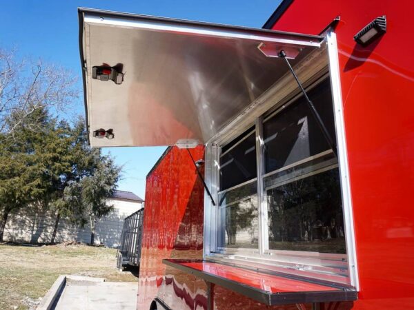 8.5 x 20 Red V-Nose Concession with Blackout Trim Vending - Image 33