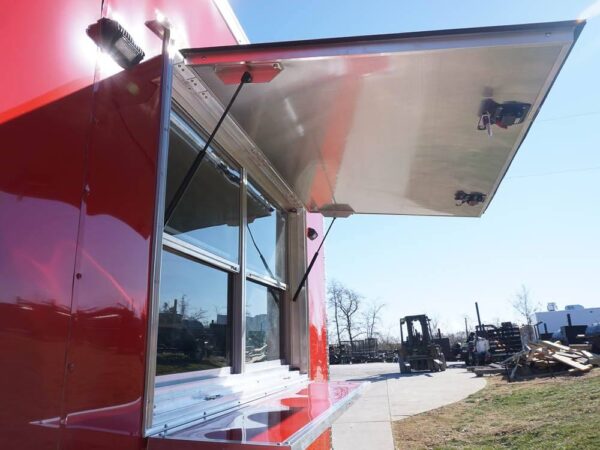 8.5 x 22 Red V-Nose BBQ Porch Concession Trailer - Image 8