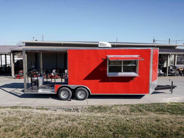 8.5 x 22 Red V-Nose BBQ Porch Concession Trailer - Image 10