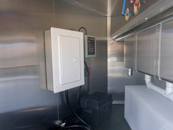 8.5 x 22 Red V-Nose BBQ Porch Concession Trailer - Image 14