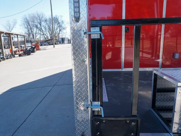 8.5 x 22 Red V-Nose BBQ Porch Concession Trailer - Image 17