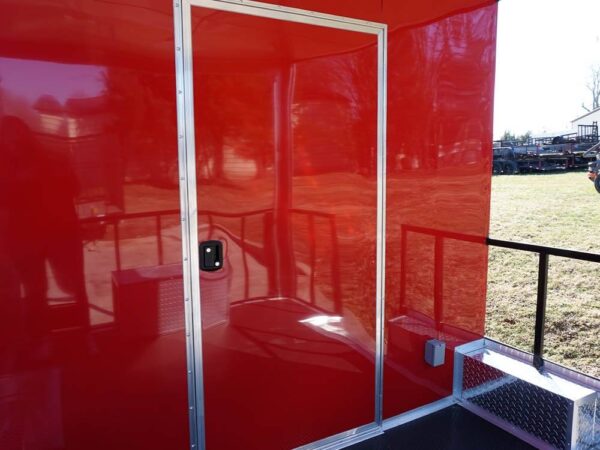 8.5 x 22 Red V-Nose BBQ Porch Concession Trailer - Image 19