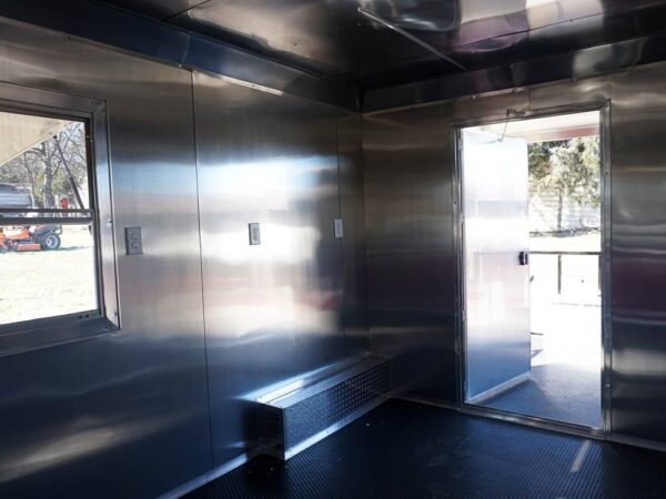 8.5 x 22 Red V-Nose BBQ Porch Concession Trailer - Image 27