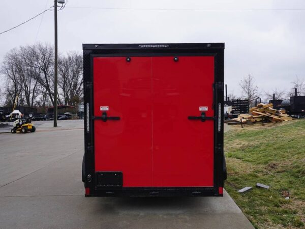 6x12 Enclosed Trailer Red V-Nose Blackout Package 3,500lb Axle Storage - Image 7