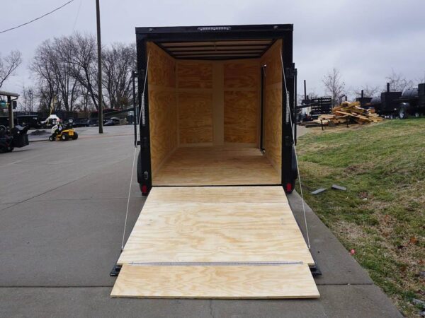 6x12 Enclosed Trailer Red V-Nose Blackout Package 3,500lb Axle Storage - Image 15