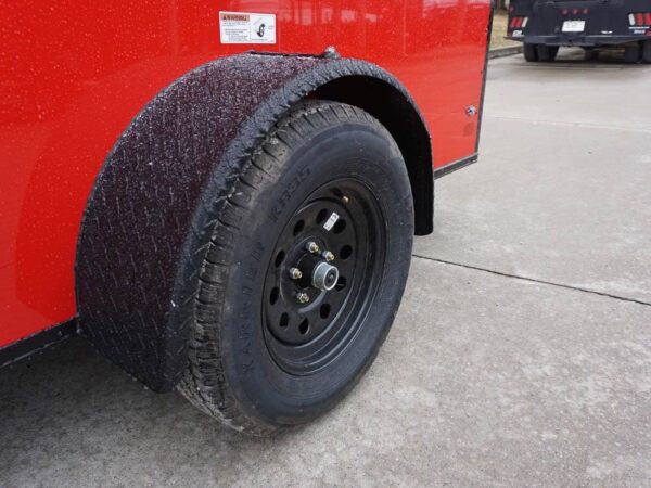 7x12 Enclosed Trailer Red V-Nose Blackout Package 3,500lb Axle Storage - Image 10