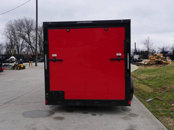 7x14 Enclosed Trailer Red V-Nose Blackout Package 3,500lb Axle Storage - Image 7