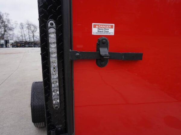 7x14 Enclosed Trailer Red V-Nose Blackout Package 3,500lb Axle Storage - Image 15