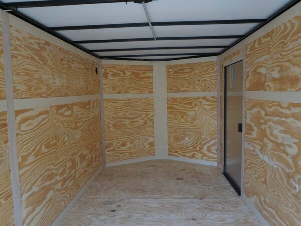 7x14 Enclosed Trailer Red V-Nose Blackout Package 3,500lb Axle Storage - Image 16