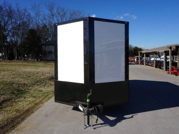 7x16 Enclosed Trailer White V-Nose Blackout Package Tandem Axle Storage - Image 2