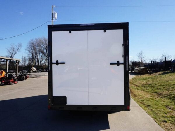 7x16 Enclosed Trailer White V-Nose Blackout Package Tandem Axle Storage - Image 6
