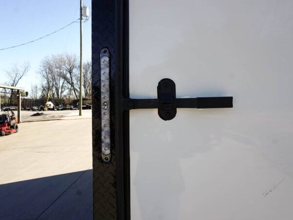 7x16 Enclosed Trailer White V-Nose Blackout Package Tandem Axle Storage - Image 15
