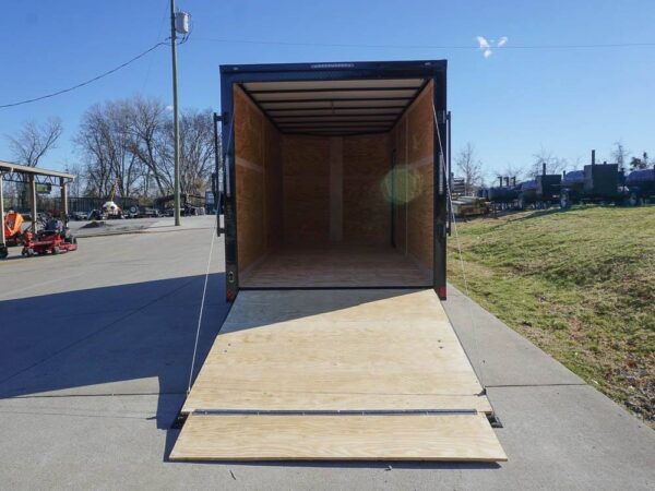 7x16 Enclosed Trailer White V-Nose Blackout Package Tandem Axle Storage - Image 12