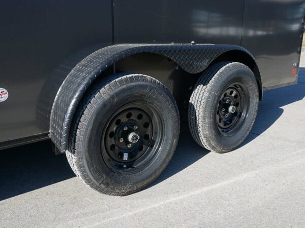 7x16 Enclosed Trailer Charcoal V-Nose Blackout Package Tandem Axle Storage - Image 10