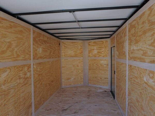 7x16 Enclosed Trailer Charcoal V-Nose Blackout Package Tandem Axle Storage - Image 14