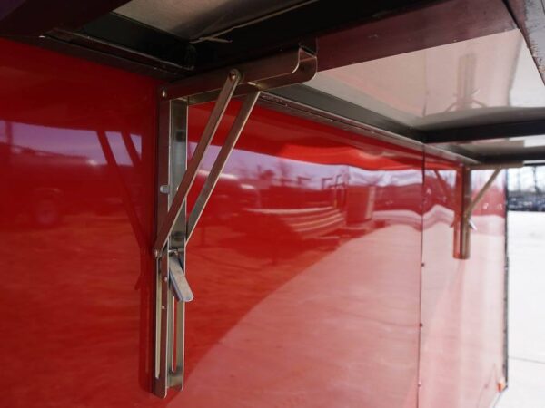 8.5 x 22 Red V-Nose BBQ Porch Concession with Blackout Trim Package - Image 14