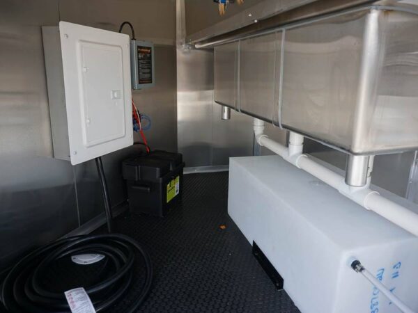 8.5 x 22 Red V-Nose BBQ Porch Concession with Blackout Trim Package - Image 17
