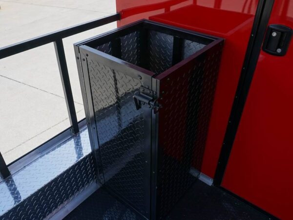 8.5 x 22 Red V-Nose BBQ Porch Concession with Blackout Trim Package - Image 21