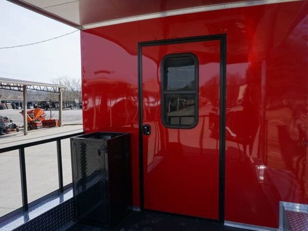 8.5 x 22 Red V-Nose BBQ Porch Concession with Blackout Trim Package - Image 22