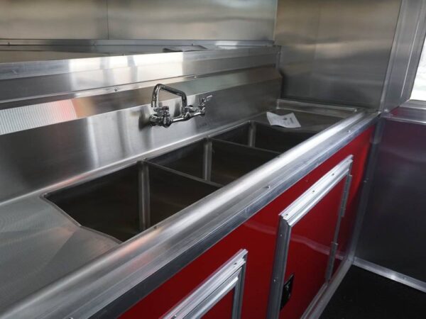 8.5 x 22 Red V-Nose BBQ Porch Concession with Blackout Trim Package - Image 29