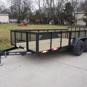 6.4x14 Dovetail Utility Trailer with 2ft Mesh Sides (2) 3500lb Axle