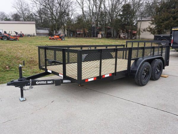 6.4x14 Dovetail Utility Trailer with 2ft Mesh Sides (2) 3500lb Axle