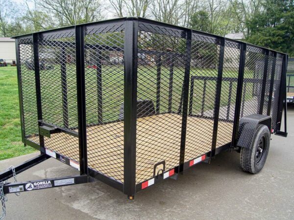 6.4x12 Dovetail Utility Trailer with 4ft Mesh Sides 3,500lb Axle - Image 11