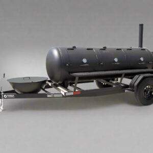 330 Gallon Pull Behind BBQ Smoker with Round Charcoal Grill 3500lb Axle