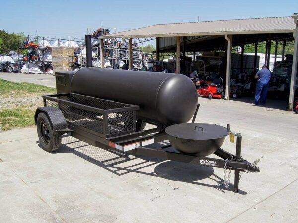 330 Gallon Pull Behind BBQ Smoker with Round Charcoal Grill 3500lb Axle - Image 7