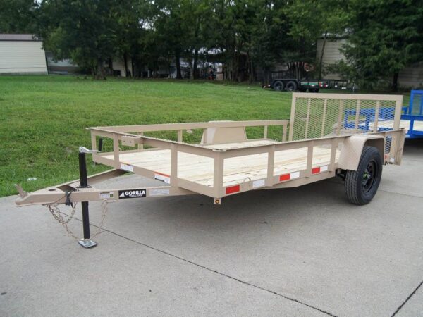 6'4" x 12 Powder Coated Dovetail Utility Trailer 3500lb Axle Powder Coated - Image 4