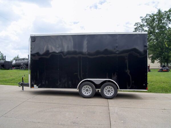 7x16 Black V-Nose Enclosed Storage Trailer (2) 3,500lb Axles - Image 4