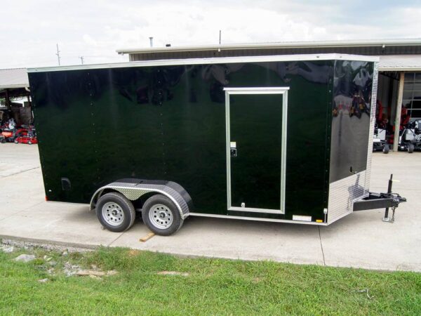 7x16 Black V-Nose Enclosed Storage Trailer (2) 3,500lb Axles - Image 5