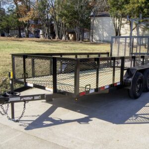 6.4x14 Straight Deck Utility Trailer 2ft Mesh Sides (2) 3500lb Axles