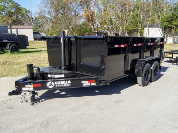 7x14 Gorilla Telescopic IBeam Dump Trailer with 3ft Sides (2) 7K Axles - Image 2