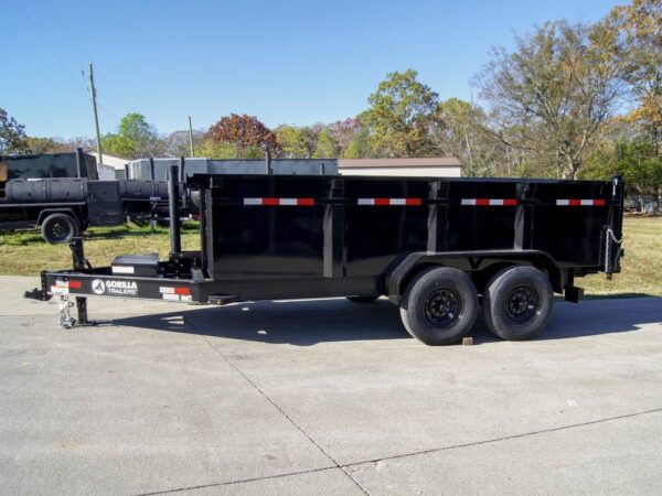7x14 Gorilla Telescopic IBeam Dump Trailer with 3ft Sides (2) 7K Axles - Image 3