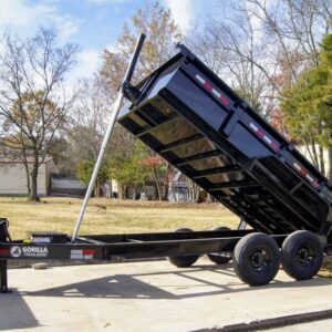 7x14 Gorilla Telescopic IBeam Dump Trailer with 2ft Sides (2) 7K Axles