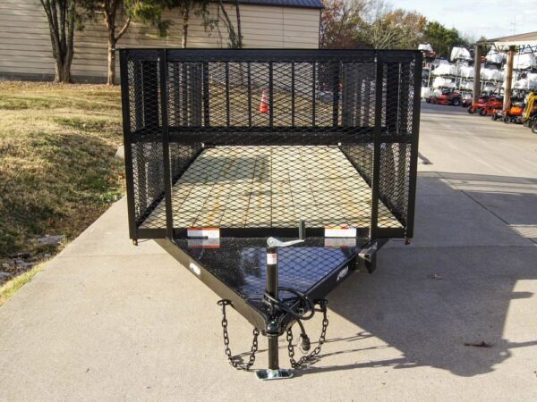 6.4x16 Utility Trailer Straight Deck 4ft Mesh Sides with Basket (2) 3,500lb Axles - Image 2